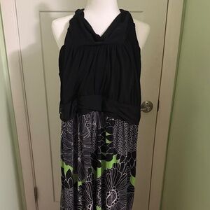 *GENTLY WORN* Lane Bryant Plus Size 26/28 High Neck Backless Maxi Dress